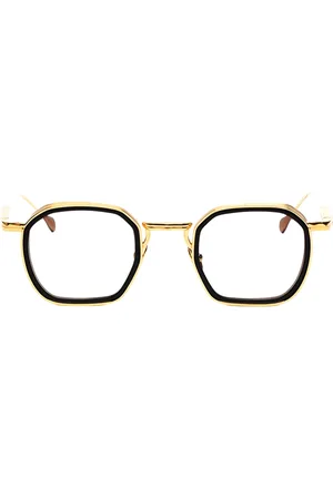 John Dalia Akcesoria, Mężczyzna, Żółty, ONE SIZE, Leo C100 Żółte Złoto Czarne Okulary przeciwsłoneczne