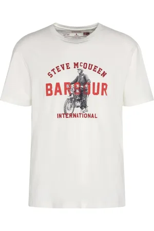 Barbour Koszulki, Mężczyzna, Biały, XL, Bawełna, Vintage Speedway Graficzny T-shirt