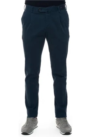 PT01 Spodnie, Mężczyzna, Niebieski, S, Kafelkowy Mikro Wzór Skinny Fit Chino