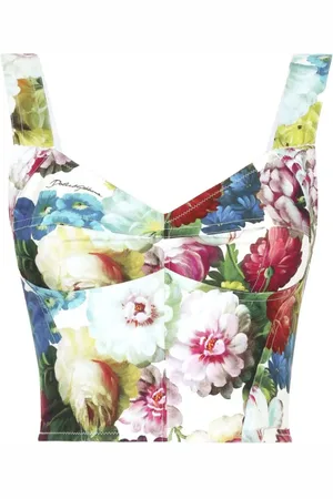 Dolce & Gabbana Koszulki, Kobieta, Wielobarwność, S, Bustier Night Blossom