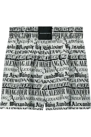 Alexander Wang Szorty, Kobieta, Wielobarwność, XS, Szorty z Gazetowym Nadrukiem
