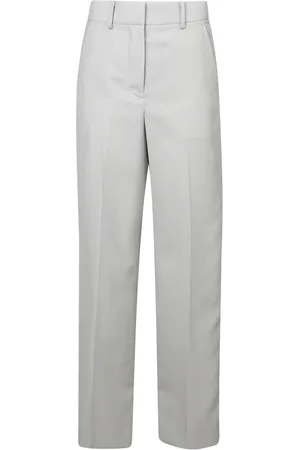 SACAI Spodnie, Kobieta, Szary, M, Eleganckie Spodnie z Paskiem Bocznym