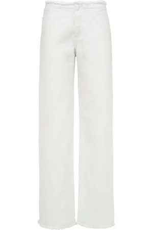 MVP Wardrobe Spodnie, Kobieta, Biały, 2XS, Denim, Vintage Fringed Denim Bull Pants