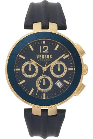 VERSACE Akcesoria, Mężczyzna, Czarny, ONE SIZE, Chrono Steel Blue Dial Watch