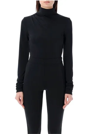 Andamane Swetry, Kobieta, Czarny, L, Len, Czarny Parker Bodysuit Topwear