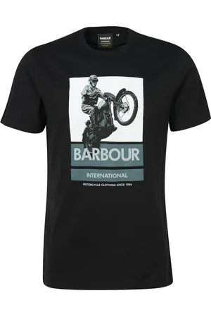 Barbour Koszulki, Mężczyzna, Czarny, 2XL, Wintage Graficzny T-shirt