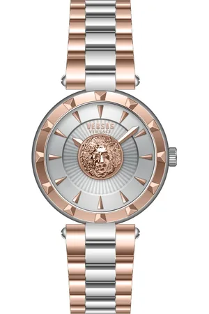 VERSACE Akcesoria, Kobieta, Różowy, ONE SIZE, Sertie N Zegarek Damski z Głowami Lwów