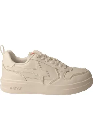 W6YZ Buty, Mężczyzna, Biały, 44 EU, Białe Skórzane Sneakersy Miejskie