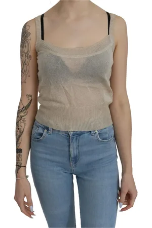 Byblos Koszulki, Kobieta, Beżowy, L, Spaghetti Strap Tank Top