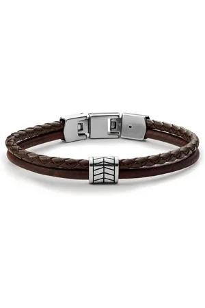 Fossil Akcesoria, Mężczyzna, brązowy, ONE SIZE, Bransoletka Vintage Casual Brązowy Stal Nierdzewna