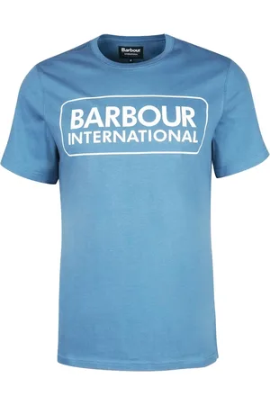 Barbour Koszulki, Mężczyzna, Niebieski, L, Bawełna, Duży T-shirt z logo Niebieski Horyzont