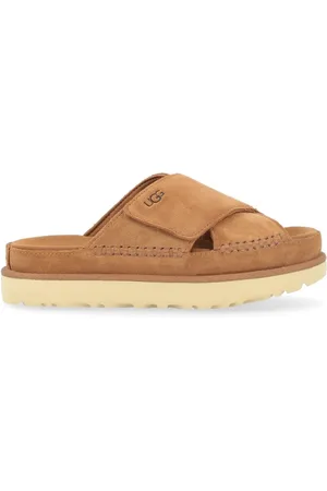 UGG Buty, Kobieta, brązowy, 41 EU, Zamsz, Sandał Goldenstar Cross z skóry w kolorze Cuoio