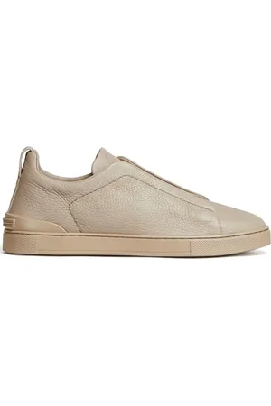 Ermenegildo Zegna Buty, Mężczyzna, Beżowy, 41 EU, Skóra, Włoskie Skórzane Sneakersy