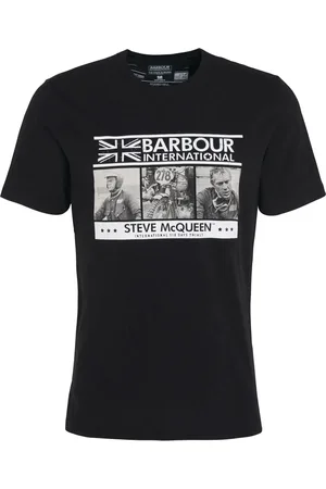 Barbour Koszulki, Mężczyzna, Czarny, XL, Bawełna, Steve Mc Queen Charge T-Shirt Czarny