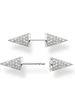 Thomas Sabo Akcesoria, Kobieta, Szary, ONE SIZE, Srebrne kolczyki sztyfty z cyrkoniami