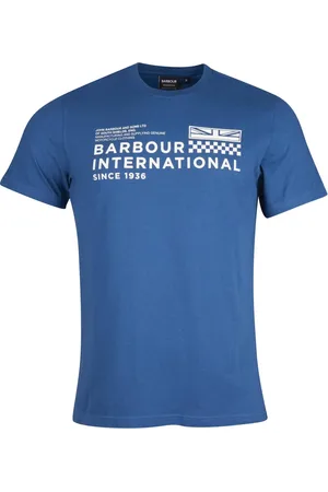 Barbour Koszulki, Mężczyzna, Niebieski, L, T-shirt z graficznym nadrukiem