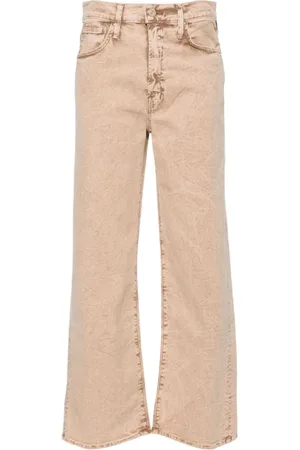 Mother Jeansy, Kobieta, Beżowy, W26, Denim, Straight Leg Jeansy