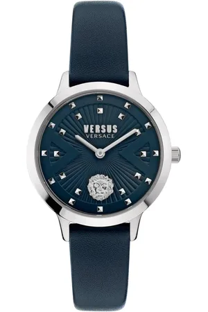 VERSACE Akcesoria, Kobieta, Szary, ONE SIZE, Skóra, Zegarek Damski Palos Verdes Niebieska Skóra