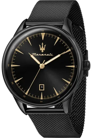 Maserati Akcesoria, Mężczyzna, Czarny, ONE SIZE, Tradizione Mesh Data Zegarek Ze Stali Nierdzewnej