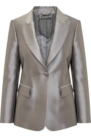 Alberta Ferretti Kurtki, Kobieta, Szary, S, Stylowy Marynarka z Guzikami