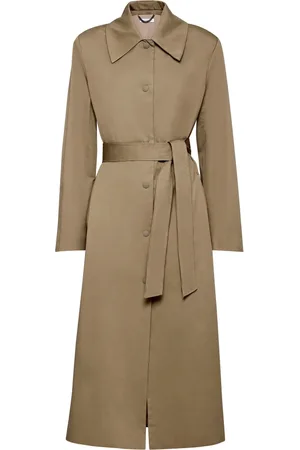 MVP Wardrobe Płaszcze, Kobieta, brązowy, M, Bawełna, Oversized Trench Coat z Ramiączkami