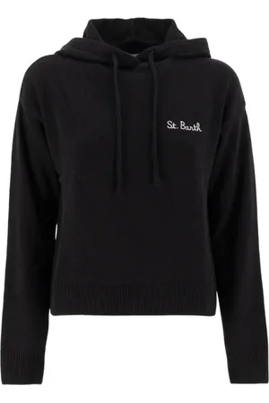 MC2 SAINT BARTH Bluzy, Kobieta, Czarny, L, Kaszmir, Luksusowy Sweter z Wełny Kaszmirowej