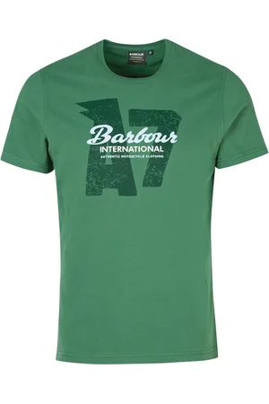 Barbour Koszulki, Mężczyzna, Zielony, XL, T-shirt z graficznym nadrukiem w kolorze Racing