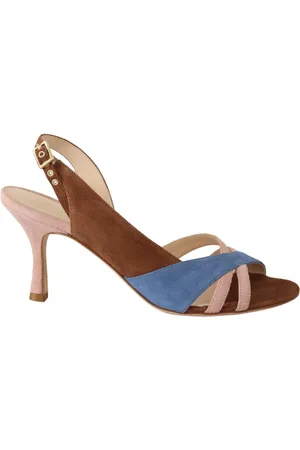 Gia Borghini Buty, Kobieta, Wielobarwność, 37 EU, Zamsz, Wielokolorowe Zamszowe Slingback Obcasy Sandały
