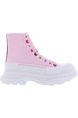 Alexander McQueen Buty, Kobieta, Biały, 38 1/2 EU, Eleganckie Buty Skórzane na Sznurowadła