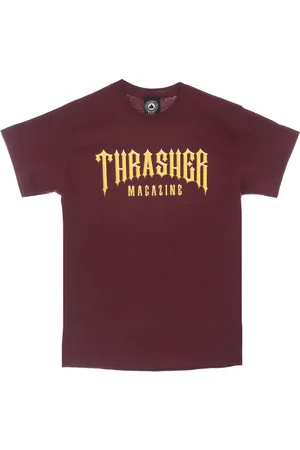 Thrasher Koszulki, Mężczyzna, brązowy, M, Maroon Logo Tee