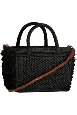 IBELIV Torebki, Kobieta, Czarny, ONE SIZE, Len, Mini Raphia Cocktail Bag