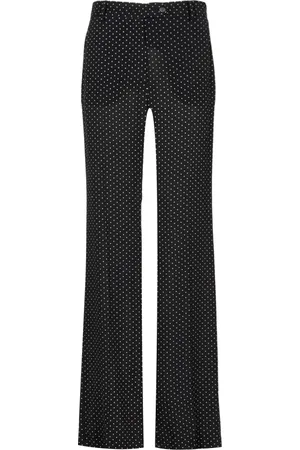 Nº21 Spodnie, Kobieta, Czarny, 2XL, Czarne Bawełniane Spodnie z Wysokim Stanem