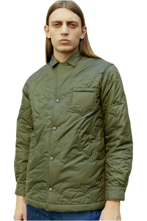 Sky High Farm Kurtki, Mężczyzna, Zielony, S, Pikowany Overshirt z Palmą