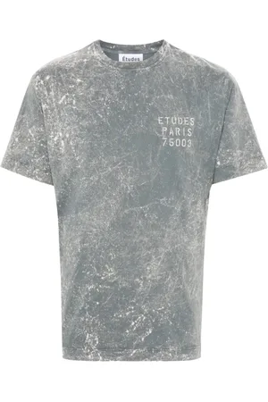 Etudes Koszulki, Mężczyzna, Szary, XL, Wonder Small Stencil T-shirt Pewter Sky