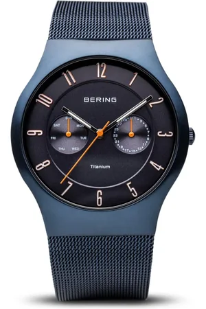 Bering Akcesoria, Mężczyzna, Niebieski, ONE SIZE, Titanium Milanese Quartz Watch
