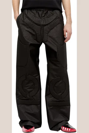 WALTER VAN BEIRENDONCK Spodnie, Mężczyzna, Czarny, L, Glitter Finish Space Pants z tłoczonymi panelami