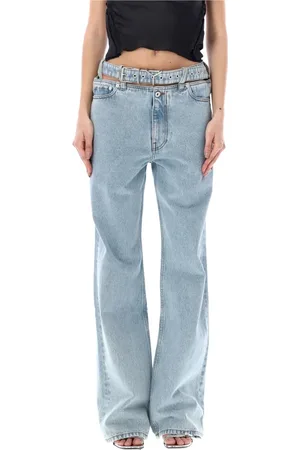 Y / PROJECT Jeansy, Kobieta, Niebieski, W29, Denim, Jeansyy z Paskiem