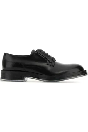 Alexander McQueen Buty, Mężczyzna, Czarny, 44 EU, Czarne skórzane buty na sznurówki