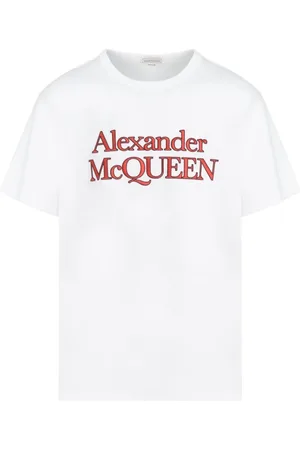 Alexander McQueen Koszulki, Mężczyzna, Biały, XL, Stylowy T-shirt z bawełny średniej wagi