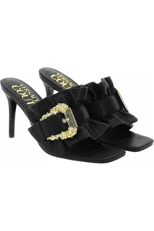 VERSACE Buty, Kobieta, Czarny, 37 EU, Stylowe Sandały dla Miłośników Mody
