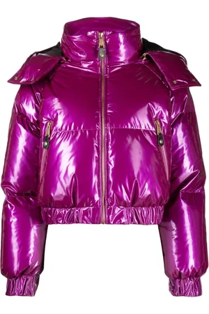 VERSACE Kurtki, Kobieta, Fioletowy, S, Fioletowa Kurtka Puchowa Aw 23 dla Kobiet