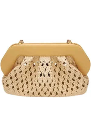 THEMOIRÈ Torebki, Kobieta, Beżowy, ONE SIZE, Naturalna Słoma Clutch Bag