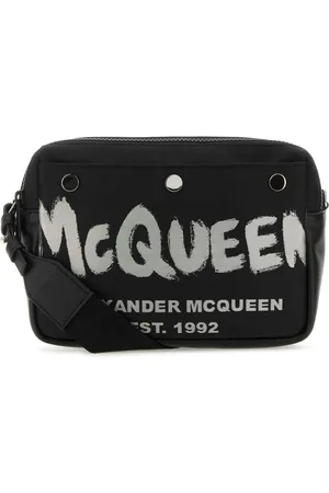 Alexander McQueen Torebki, Mężczyzna, Czarny, ONE SIZE, Graffiti Crossbody Torba