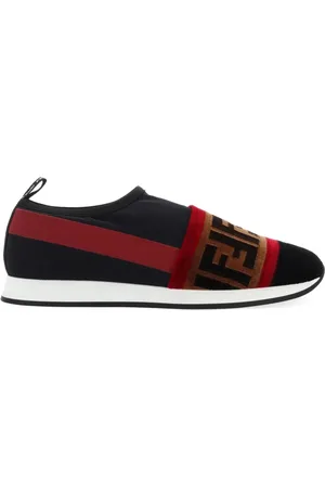 Fendi Buty, Kobieta, Wielobarwność, 36 EU, Czarne Slip-On Sneakers Ss 21