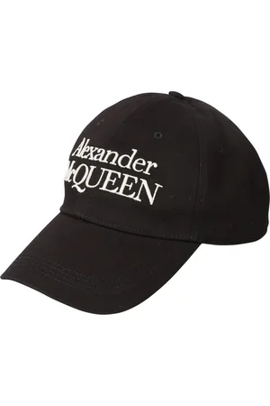 Alexander McQueen Akcesoria, Mężczyzna, Czarny, S, Czarna Czapka Baseballowa z Haftem