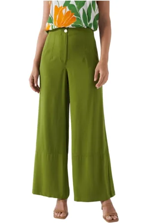 Salsa Spodnie, Kobieta, Zielony, S, Wide Leg Jeansy