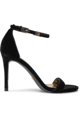 Guess Buty, Kobieta, Czarny, 36 EU, Skóra, Czarne sandały na wysokim obcasie - Kabail