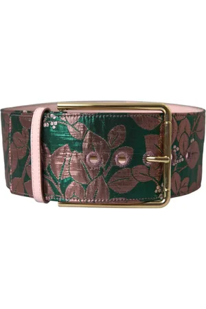 Dolce & Gabbana Akcesoria, Kobieta, Wielobarwność, 65 CM, Kwiatowy Pas z Złotą Sprzączką
