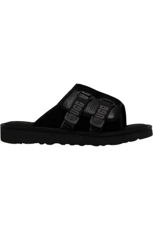 UGG Buty, Mężczyzna, Czarny, 43 EU, Zamsz, Czarne Sandały Zamszowe