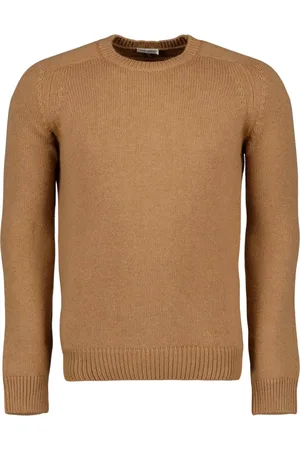 Saint Laurent Swetry, Mężczyzna, brązowy, M, Brązowy Sweter z Dekoltem